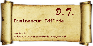Diminescur Tünde névjegykártya